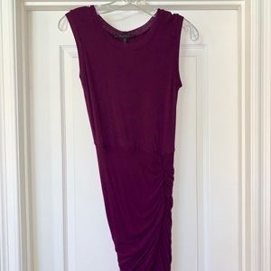 BCBG Maxazria burgundy ruched, mini dress XS